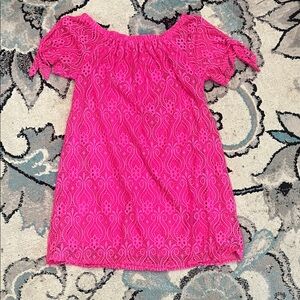 Pink Lace Lace Off-Shoulder Mini Dress Sz large